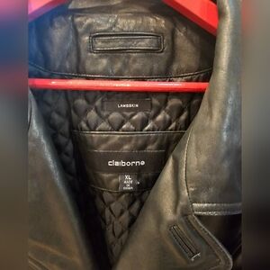 Claiborne Lambskin Black Jacket Mens XL